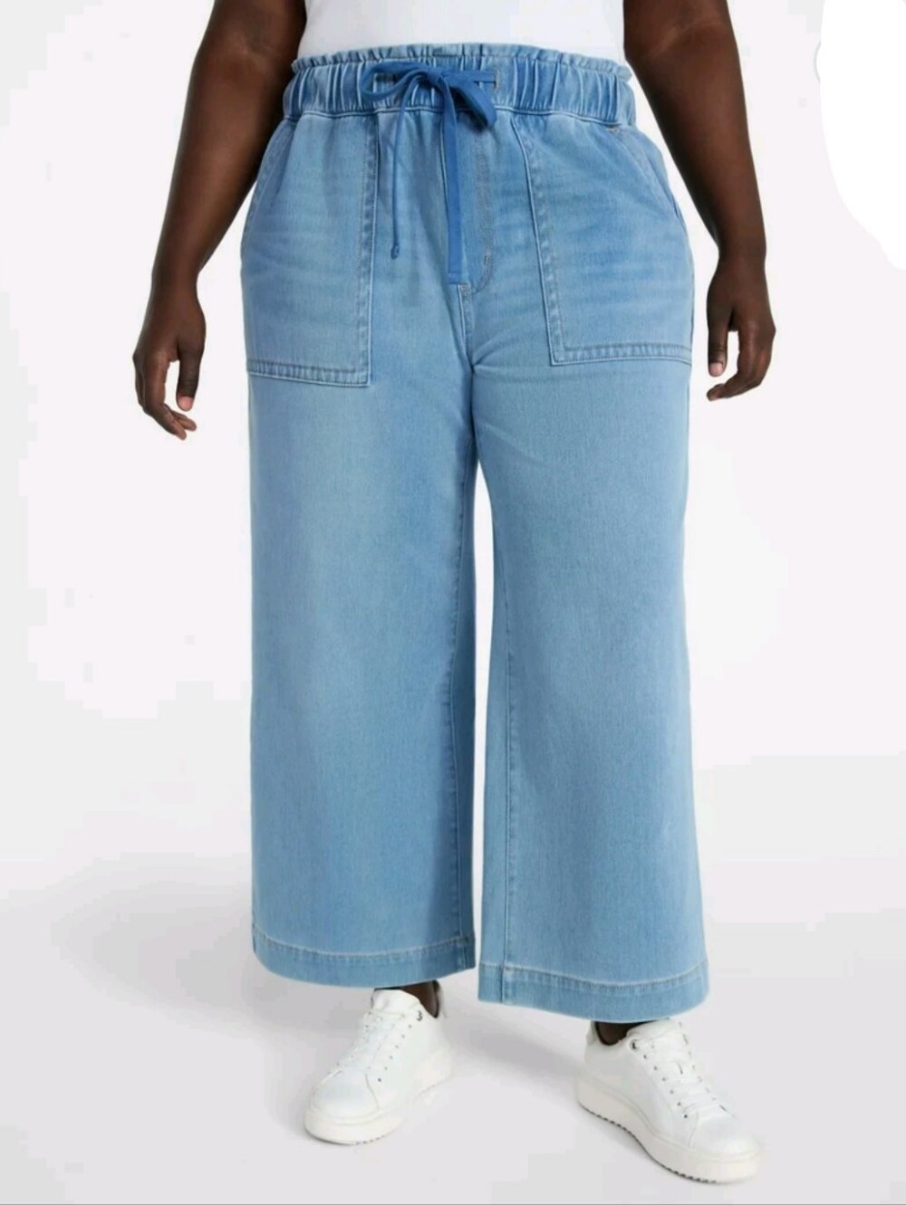 Terra & Sky Women's Plus Size 3X (24W-26W) High Rise Knit Denim Pants Hazel Wash